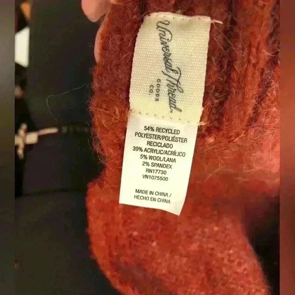 NWT UNIVERSAL THREAD KNIT WOOL BLEND ORANGE SUPER LONG SCARF ABOUT 76" - Picture 4 of 5